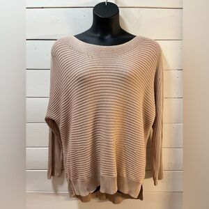 MARLA WYNNE Rose & Beige Ribbed Knit Sweater – Size 1X (NWT)